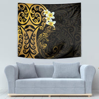 New Zealand Tuatara Plumeria Tapestry Maori Gold Koru Tribal Tattoo LT01 - Polynesian Pride