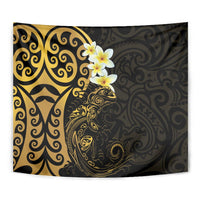 New Zealand Tuatara Plumeria Tapestry Maori Gold Koru Tribal Tattoo LT01 - Polynesian Pride
