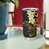 New Zealand Tuatara Plumeria Tumbler Cup Maori Gold Koru Tribal Tattoo