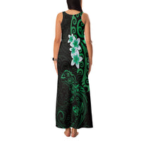 New Zealand Tuatara Plumeria Family Matching Tank Maxi Dress and Hawaiian Shirt Maori Green Koru Tribal Tattoo