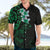 New Zealand Tuatara Plumeria Hawaiian Shirt Maori Green Koru Tribal Tattoo