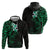 New Zealand Tuatara Plumeria Hoodie Maori Green Koru Tribal Tattoo