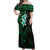 New Zealand Tuatara Plumeria Off Shoulder Maxi Dress Maori Green Koru Tribal Tattoo