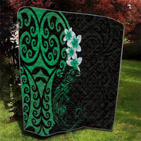 New Zealand Tuatara Plumeria Quilt Maori Green Koru Tribal Tattoo LT01 - Polynesian Pride