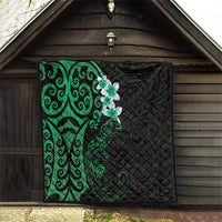 New Zealand Tuatara Plumeria Quilt Maori Green Koru Tribal Tattoo LT01 - Polynesian Pride