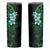 New Zealand Tuatara Plumeria Skinny Tumbler Maori Green Koru Tribal Tattoo