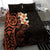 New Zealand Tuatara Plumeria Bedding Set Maori Orange Koru Tribal Tattoo