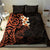 New Zealand Tuatara Plumeria Bedding Set Maori Orange Koru Tribal Tattoo