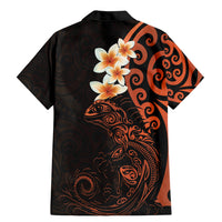 New Zealand Tuatara Plumeria Family Matching Mermaid Dress and Hawaiian Shirt Maori Orange Koru Tribal Tattoo LT01 - Polynesian Pride