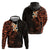 New Zealand Tuatara Plumeria Hoodie Maori Orange Koru Tribal Tattoo