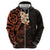 New Zealand Tuatara Plumeria Hoodie Maori Orange Koru Tribal Tattoo