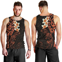 New Zealand Tuatara Plumeria Men Tank Top Maori Orange Koru Tribal Tattoo