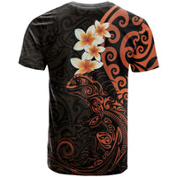 New Zealand Tuatara Plumeria T Shirt Maori Orange Koru Tribal Tattoo