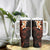 New Zealand Tuatara Plumeria Tumbler With Handle Maori Orange Koru Tribal Tattoo