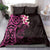 New Zealand Tuatara Plumeria Bedding Set Maori Pink Koru Tribal Tattoo