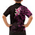 New Zealand Tuatara Plumeria Family Matching Puletasi and Hawaiian Shirt Maori Pink Koru Tribal Tattoo