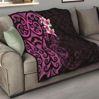 New Zealand Tuatara Plumeria Quilt Maori Pink Koru Tribal Tattoo LT01 - Polynesian Pride