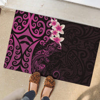 New Zealand Tuatara Plumeria Rubber Doormat Maori Pink Koru Tribal Tattoo LT01 - Polynesian Pride