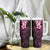 New Zealand Tuatara Plumeria Tumbler With Handle Maori Pink Koru Tribal Tattoo