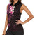 New Zealand Tuatara Plumeria Women Sleeveless Polo Shirt Maori Pink Koru Tribal Tattoo