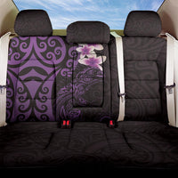 New Zealand Tuatara Plumeria Back Car Seat Cover Maori Purple Koru Tribal Tattoo