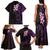 New Zealand Tuatara Plumeria Family Matching Tank Maxi Dress and Hawaiian Shirt Maori Purple Koru Tribal Tattoo