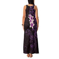New Zealand Tuatara Plumeria Family Matching Tank Maxi Dress and Hawaiian Shirt Maori Purple Koru Tribal Tattoo