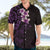 New Zealand Tuatara Plumeria Hawaiian Shirt Maori Purple Koru Tribal Tattoo