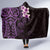 New Zealand Tuatara Plumeria Hooded Blanket Maori Purple Koru Tribal Tattoo