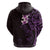 New Zealand Tuatara Plumeria Hoodie Maori Purple Koru Tribal Tattoo