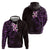 New Zealand Tuatara Plumeria Hoodie Maori Purple Koru Tribal Tattoo