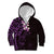 New Zealand Tuatara Plumeria Kid Hoodie Maori Purple Koru Tribal Tattoo