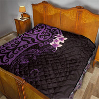 New Zealand Tuatara Plumeria Quilt Maori Purple Koru Tribal Tattoo LT01 - Polynesian Pride