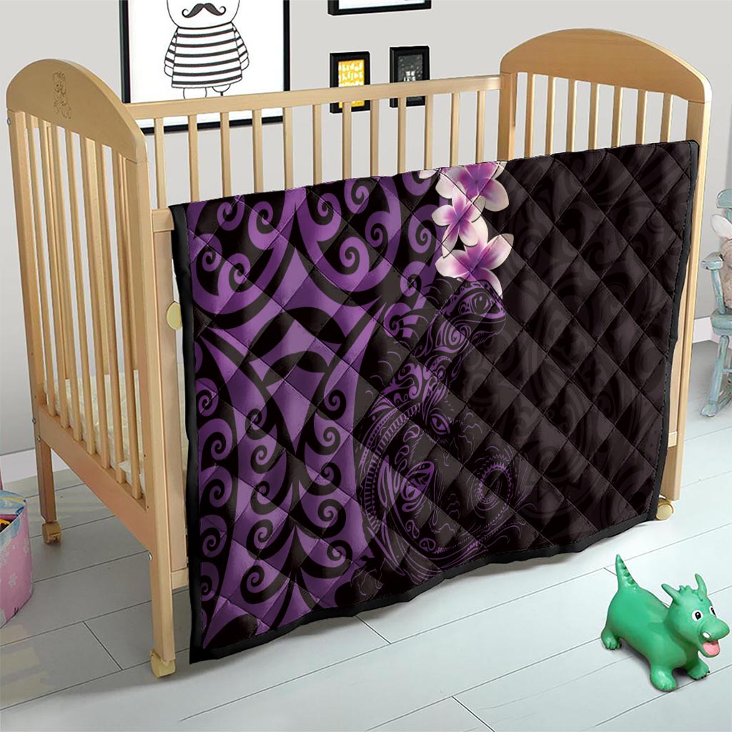 New Zealand Tuatara Plumeria Quilt Maori Purple Koru Tribal Tattoo LT01 - Polynesian Pride