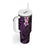 New Zealand Tuatara Plumeria Tumbler With Handle Maori Purple Koru Tribal Tattoo