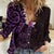 New Zealand Tuatara Plumeria Women Casual Shirt Maori Purple Koru Tribal Tattoo