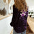 New Zealand Tuatara Plumeria Women Casual Shirt Maori Purple Koru Tribal Tattoo