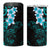 New Zealand Tuatara Plumeria 4 in 1 Can Cooler Tumbler Maori Teal Koru Tribal Tattoo