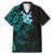 New Zealand Tuatara Plumeria Family Matching Mermaid Dress and Hawaiian Shirt Maori Teal Koru Tribal Tattoo