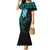 New Zealand Tuatara Plumeria Family Matching Mermaid Dress and Hawaiian Shirt Maori Teal Koru Tribal Tattoo