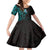 New Zealand Tuatara Plumeria Family Matching Off Shoulder Short Dress and Hawaiian Shirt Maori Teal Koru Tribal Tattoo