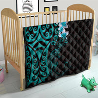 New Zealand Tuatara Plumeria Quilt Maori Teal Koru Tribal Tattoo