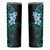 New Zealand Tuatara Plumeria Skinny Tumbler Maori Teal Koru Tribal Tattoo
