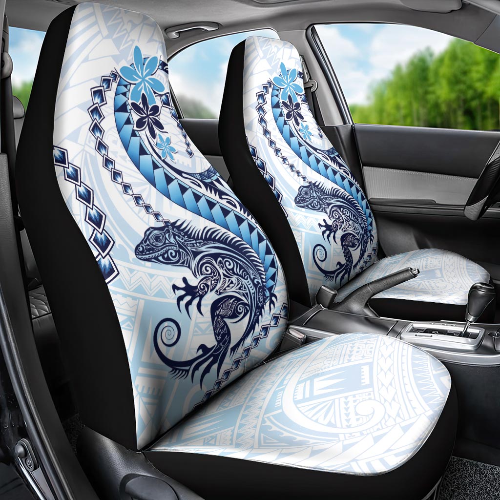 Blue Maori Tuatara Car Seat Cover Luxury Pastel Pattern