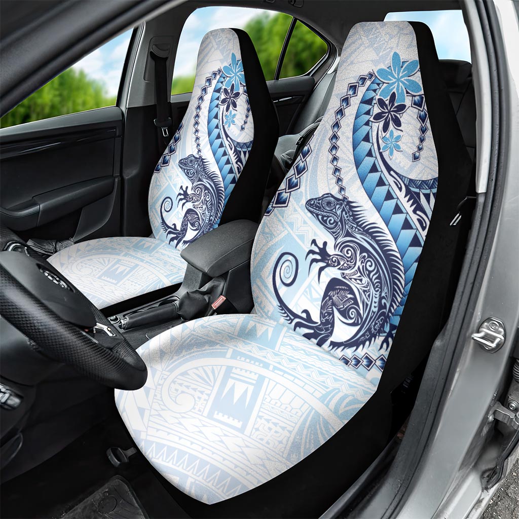 Blue Maori Tuatara Car Seat Cover Luxury Pastel Pattern