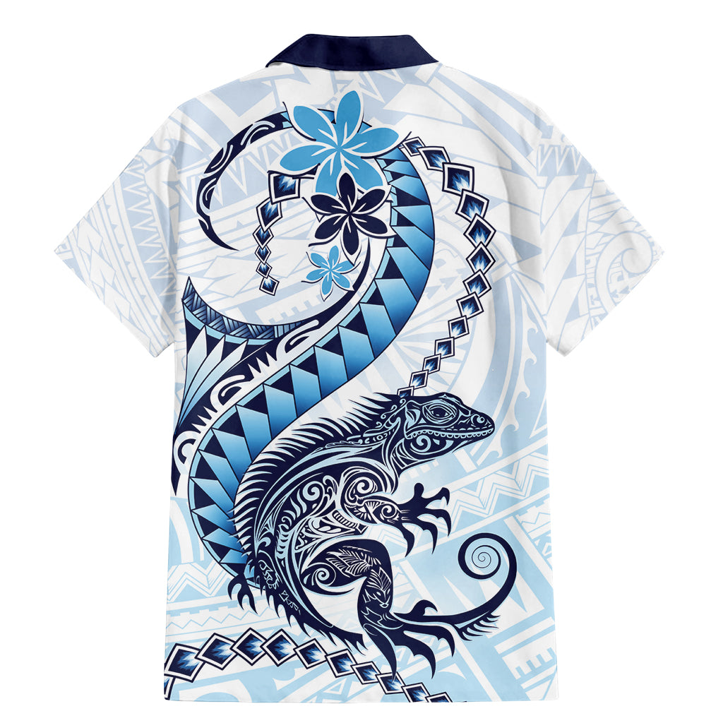 Blue Maori Tuatara Family Matching Mermaid Dress and Hawaiian Shirt Luxury Pastel Pattern
