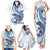 Blue Maori Tuatara Family Matching Tank Maxi Dress and Hawaiian Shirt Luxury Pastel Pattern