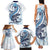 Blue Maori Tuatara Family Matching Tank Maxi Dress and Hawaiian Shirt Luxury Pastel Pattern