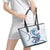 Blue Maori Tuatara Leather Tote Bag Luxury Pastel Pattern