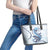 Blue Maori Tuatara Leather Tote Bag Luxury Pastel Pattern